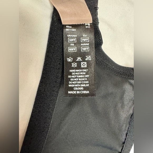 Panache NWT Full Cup Alissa Lace Black Size 32FF - Picture 6 of 6